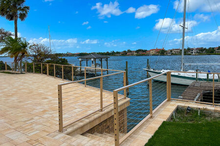 Oak Barrel Aluminum With Stainless Steel Cable Railing