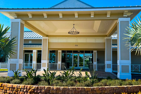Aluminum White Chippendale Railings and White Louver Details-Suntree Country Club