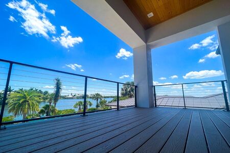 Modern Mediterranean  Style Black Aluminum With Stainless Steel Cable Railing